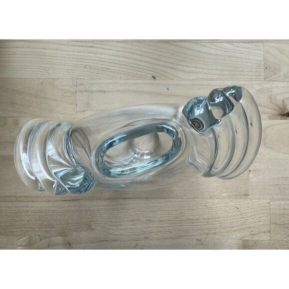 1981 Thomas Buechner Vase Very Light Aqua Clear w/Ribs Vitrix Art Glass Vintage - Picture 3 of 12